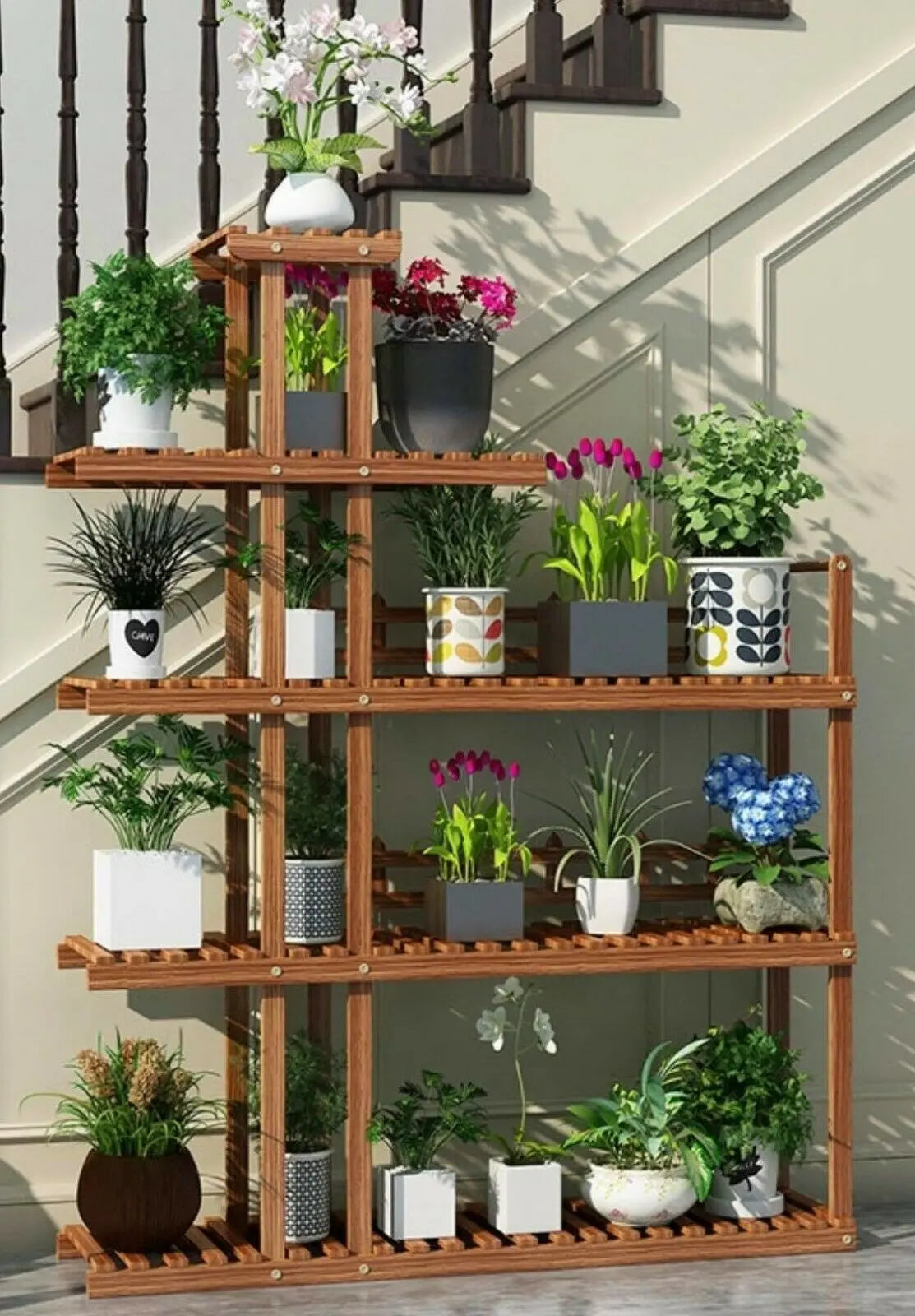 Wooden Plant Stand Garden Patio Balcony Indoor Outdoor Pot Stand Home Decoration everythingbamboo