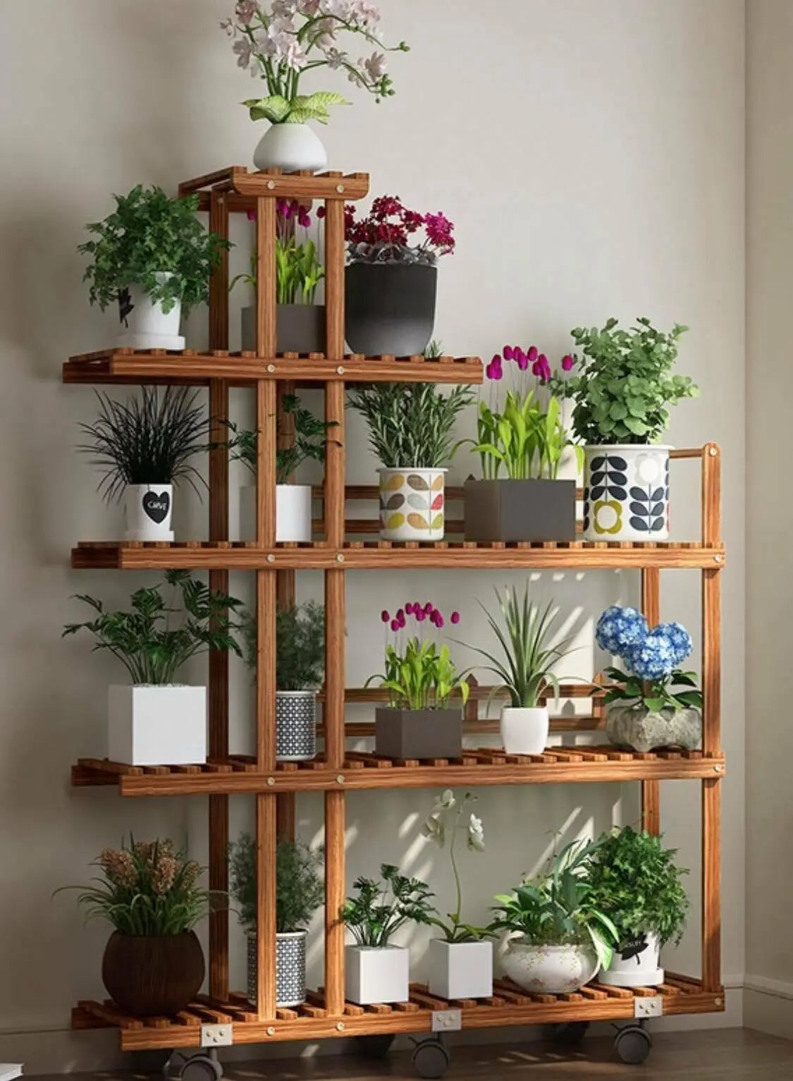 Wooden Plant Stand Garden Patio Balcony Indoor Outdoor Pot Stand Home Decoration everythingbamboo