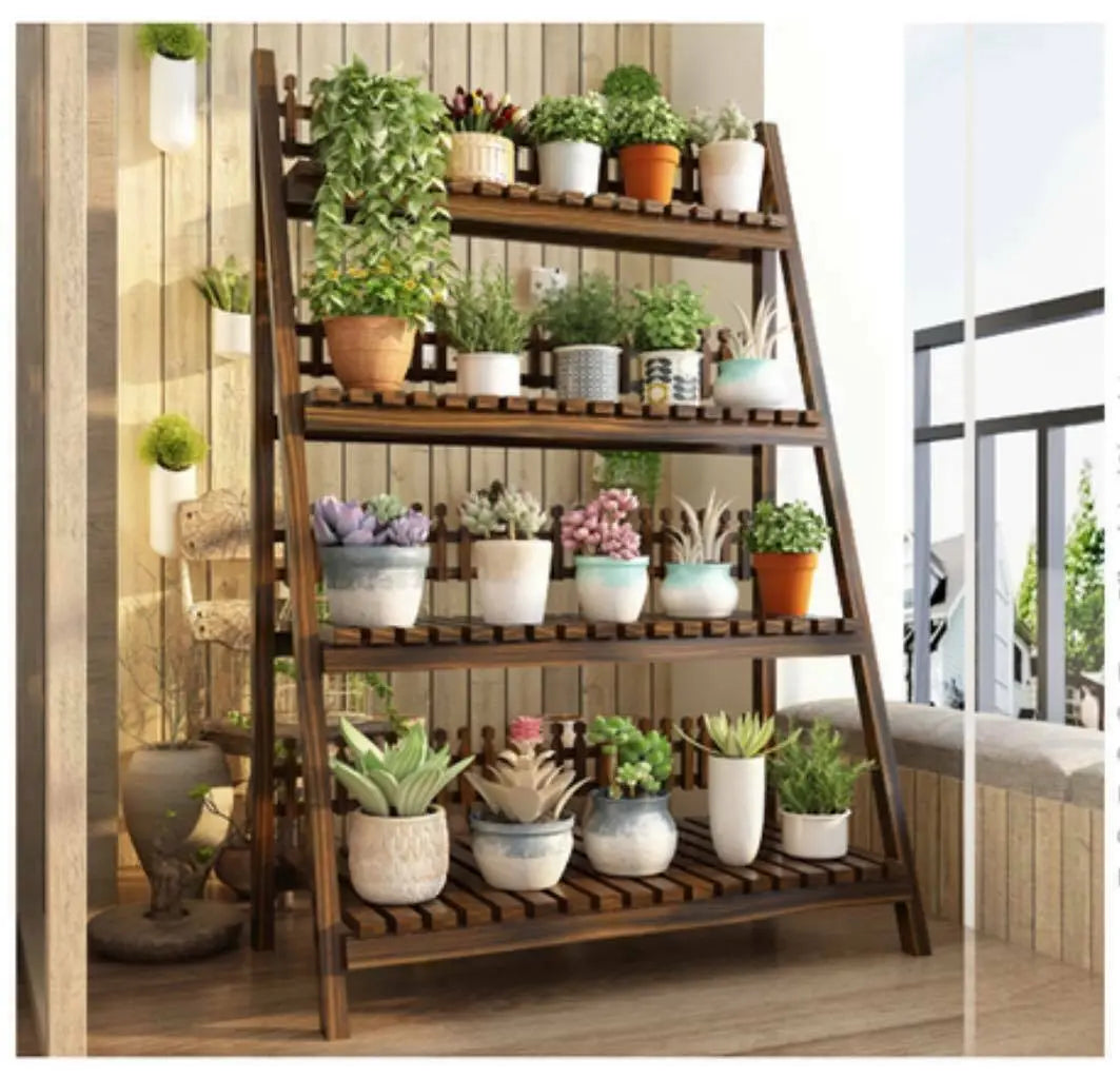 indoor wooden plant stands for multiple plants Wooden Plant Stand Multiple Tiers Plants Garden Patio Indoor Outdoor