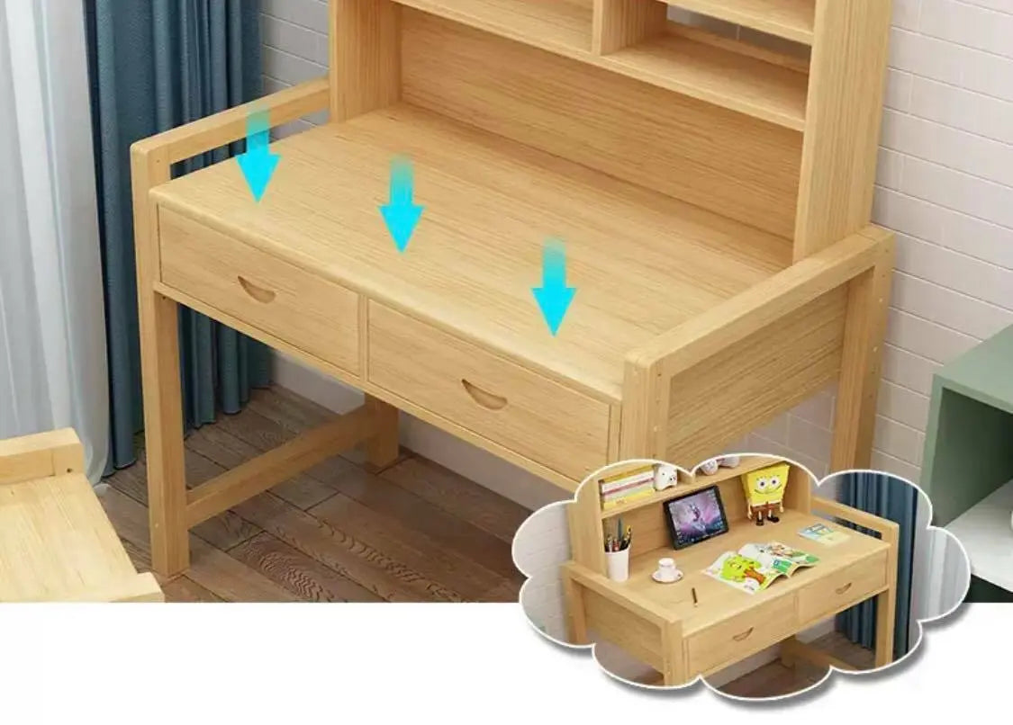 Wooden Table&Chair Set Children Kids Studying Table & Chair Set Healthy Solid everythingbamboo
