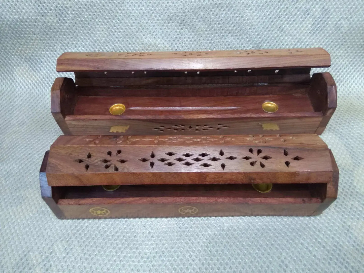 Wooden Ying Yang Box Incense Stick Cone Holder Conffin Burner everythingbamboo