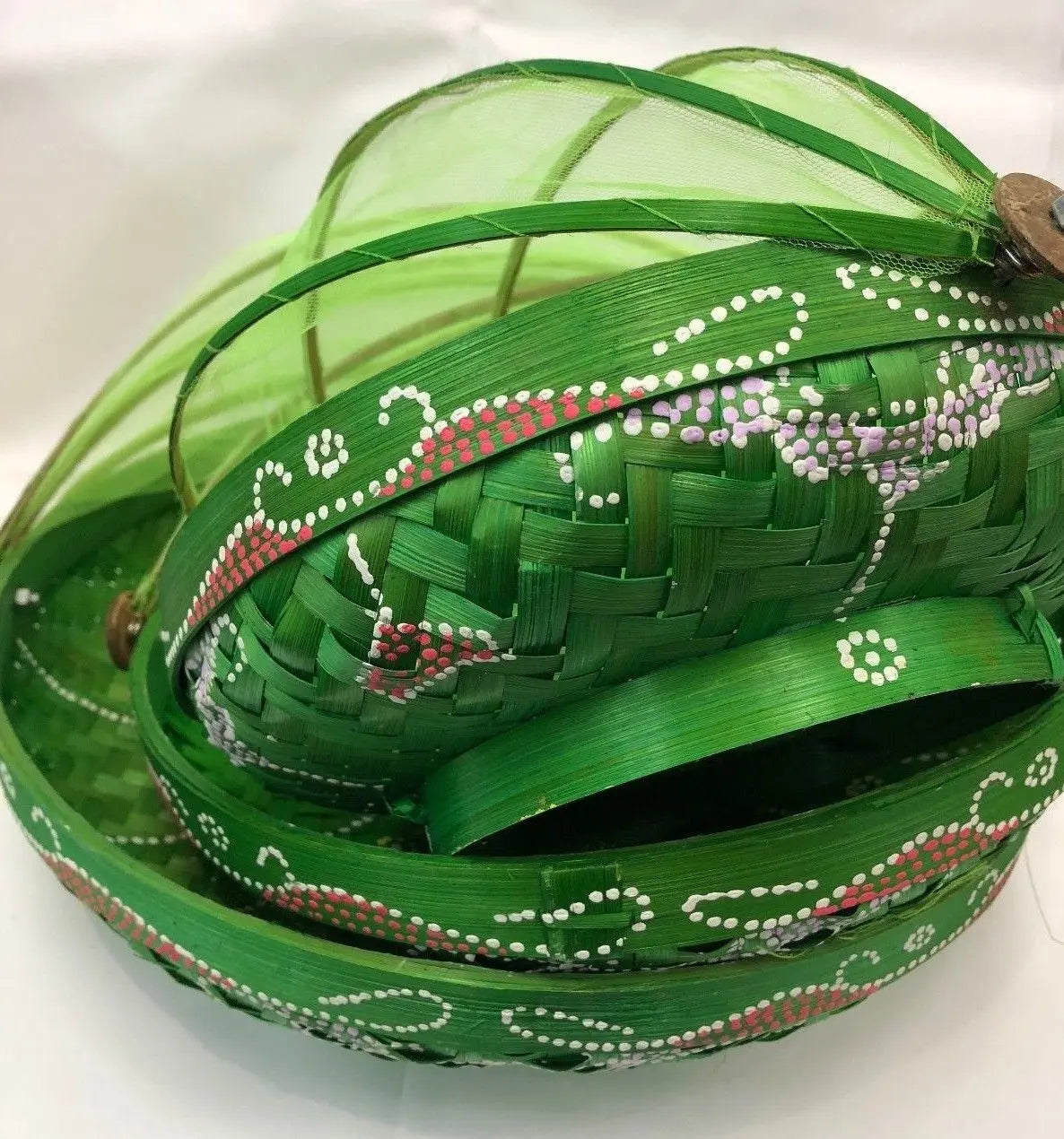 bamboo net basket plate set of 3 (S+M+L) table plate basket insects free storage Everythingbamboo