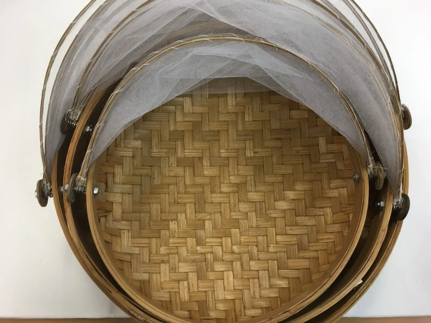 bamboo net basket set of 3 (S+M+L) picnic gift basket keep out insects storage Everythingbamboo