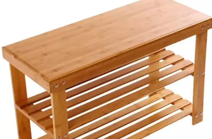 bamboo shoe rack with seat bamboo stool rack shelf many sizes storage 竹换鞋凳 Unbranded