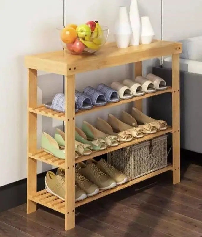 bamboo shoe rack with seat bamboo stool rack shelf many sizes storage 竹换鞋凳 Unbranded