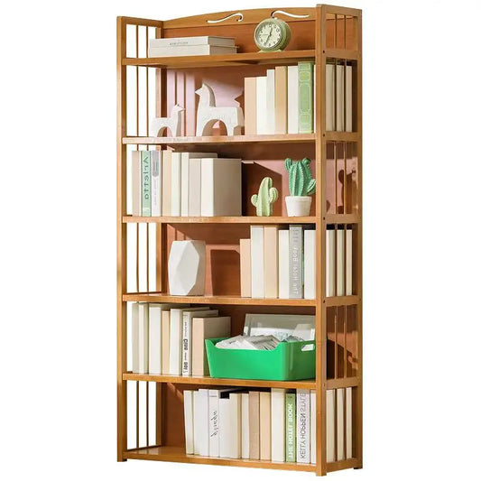 Bamboo Bookcase Bookshelf With Back Support Strong Solid Shelf Organiser Storage Home Office BBC06 everythingbamboo