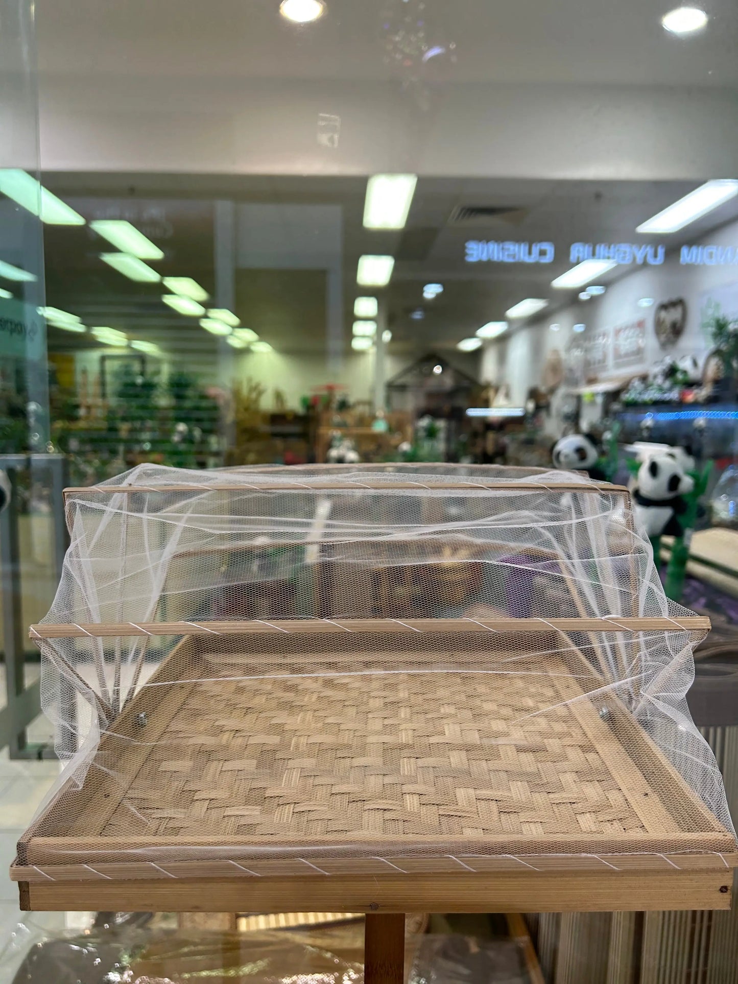 Bamboo Net Basket Square Set of 3 Picnic Cover Plate Prevent Insects Food Storage BHW09 everythingbamboo