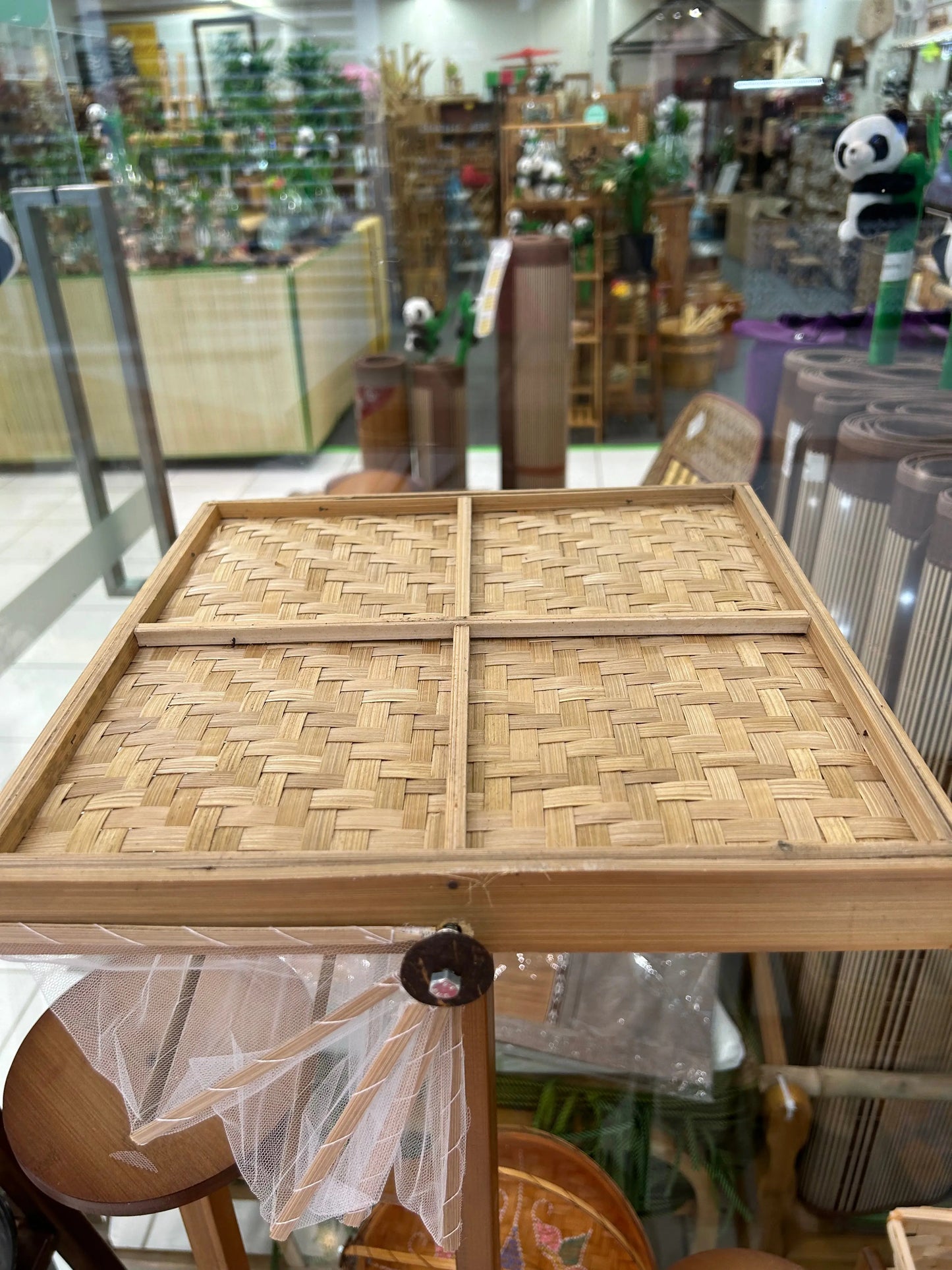Bamboo Net Basket Square Set of 3 Picnic Cover Plate Prevent Insects Food Storage BHW09 everythingbamboo