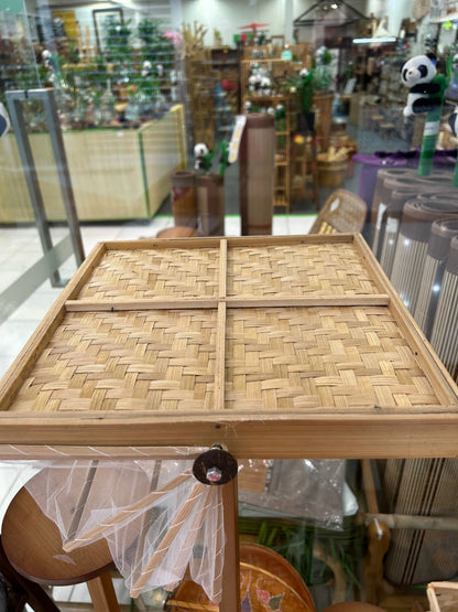 Bamboo Net Basket Square Set of 3 Picnic Cover Plate Prevent Insects Food Storage BHW09 everythingbamboo