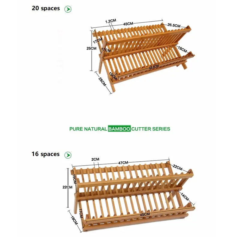 Bamboo Wooden Dish Rack Foldable Kitchen Drying Bowl Holder Plate Holder BKW05 everythingbamboo