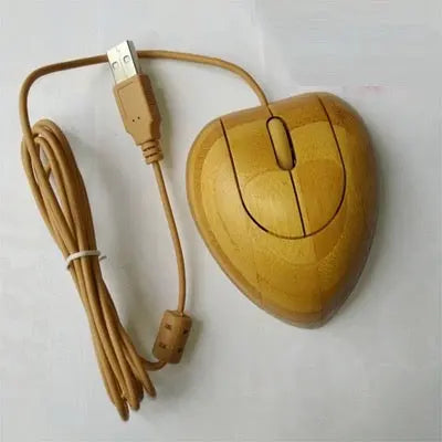 Wired Multimedia Bamboo Mouse Healthy Eco Friendly Heart Shape Unique BKM04 everythingbamboo