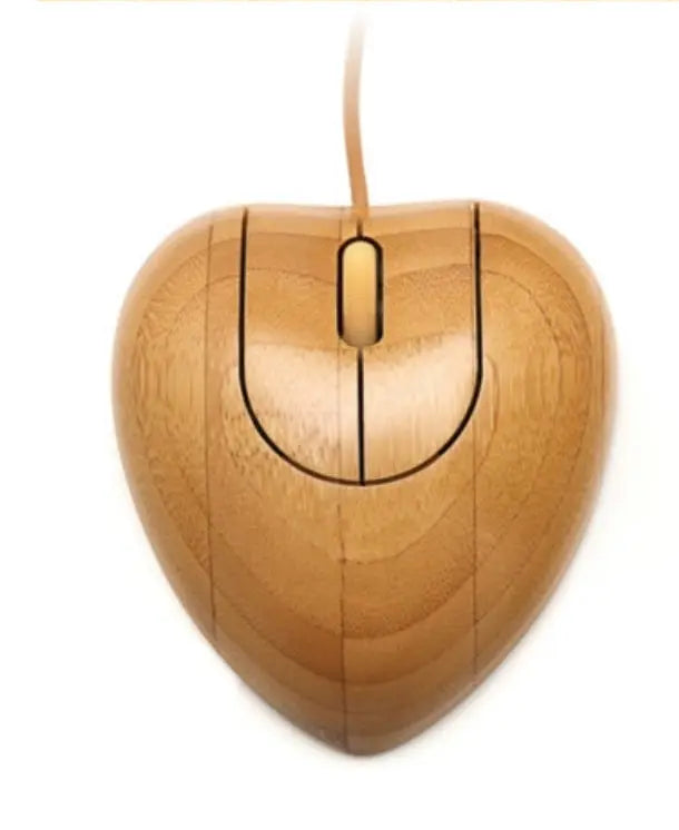 Wired Multimedia Bamboo Mouse Healthy Eco Friendly Heart Shape Unique BKM04 everythingbamboo