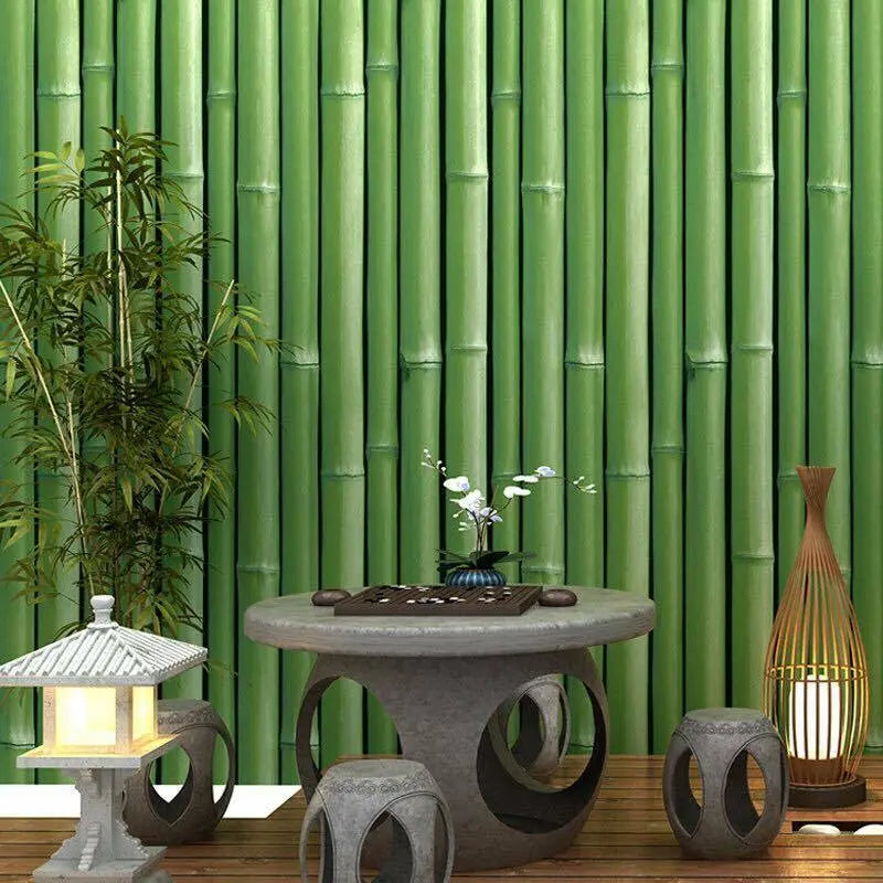 1 Roll 3D Bamboo Wallpaper Roll 10m x 0.53m Oriental Style Home Office Cafe Restaurant everythingbamboo