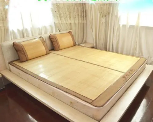1.5m Queen Size Bamboo Bed Mat Cool Foldable Both Size Mat Sheet Rug Floor Mat Mattress Topper Unbranded