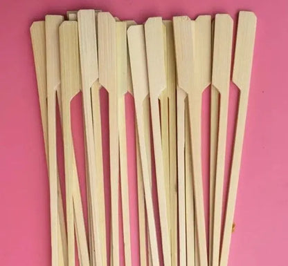 1200 PCs 18cm Bamboo Sticks Paddle Skewers BBQ Fruit Kebab Cocktail High Quality Unbranded