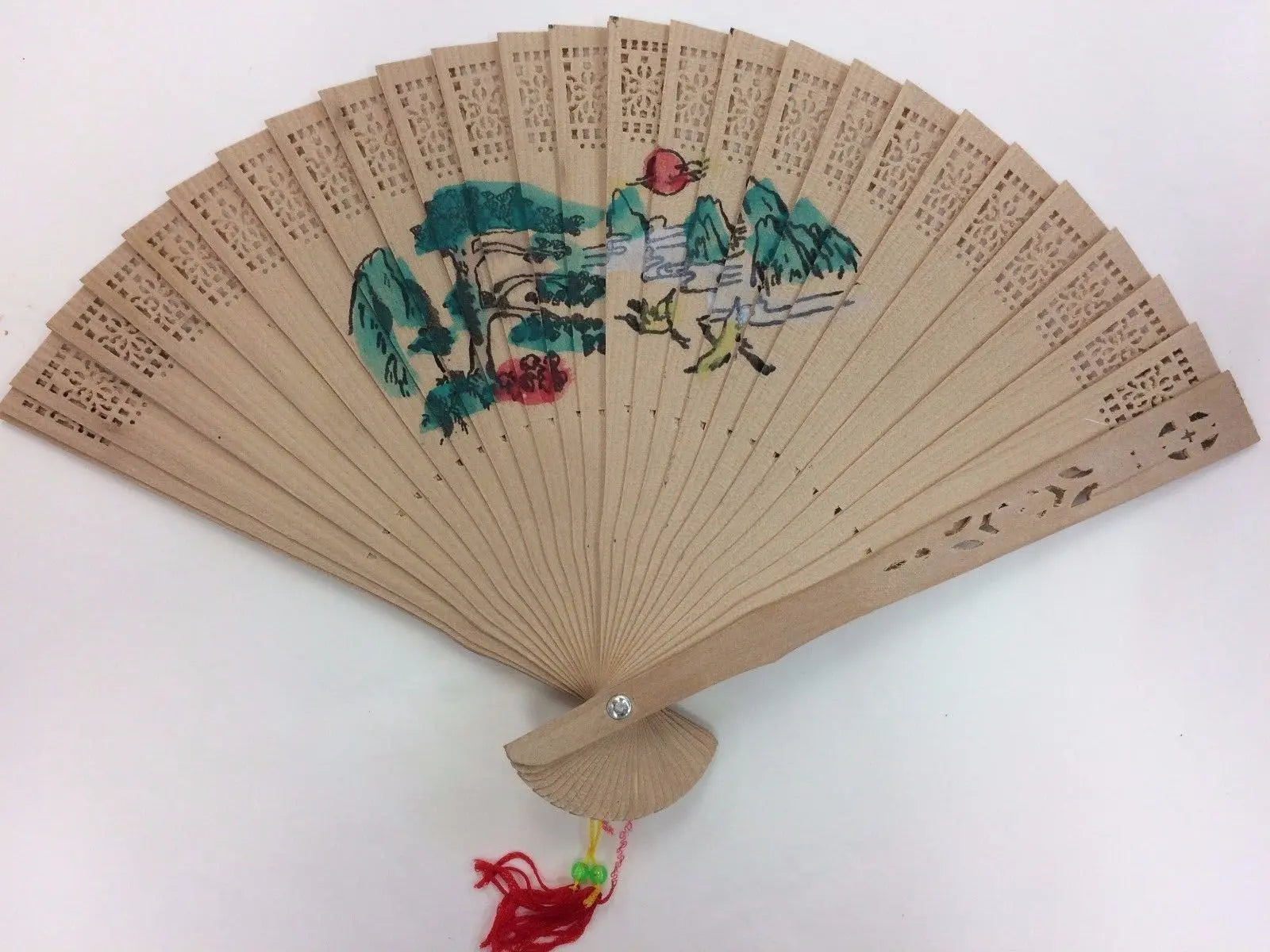 2* Bamboo Fan Useful Hand Folding Fans Outdoor Wedding Party vintage ...