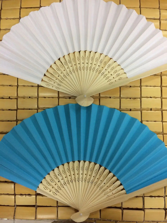 2* Bamboo Paper Fan Hand Folding Fans Outdoor Wedding Party Vintage Gifts everythingbamboo