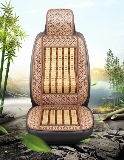 2 Pieces Bamboo Car Seat Cover Front Seat Chair Sofa Lumbus Back Support Mat Cool BSC07 everythingbamboo