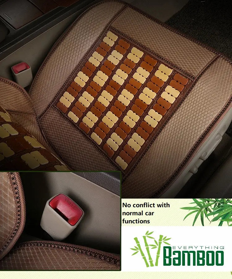 2 Pieces Bamboo Car Seat Cover Front Seat Chair Sofa Lumbus Back Support Mat Cool BSC07 everythingbamboo