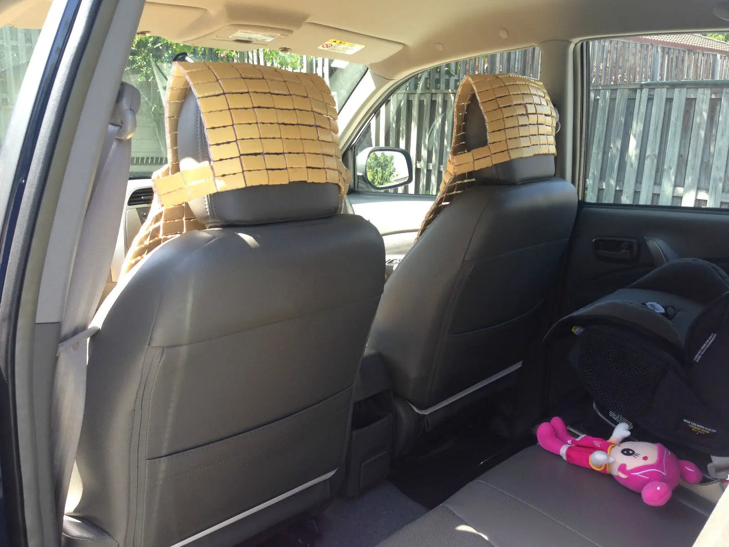 2 Pieces Bamboo Car Seat Cover Front Seats Bamboo Brick Car Seat Mat Cool everythingbamboo