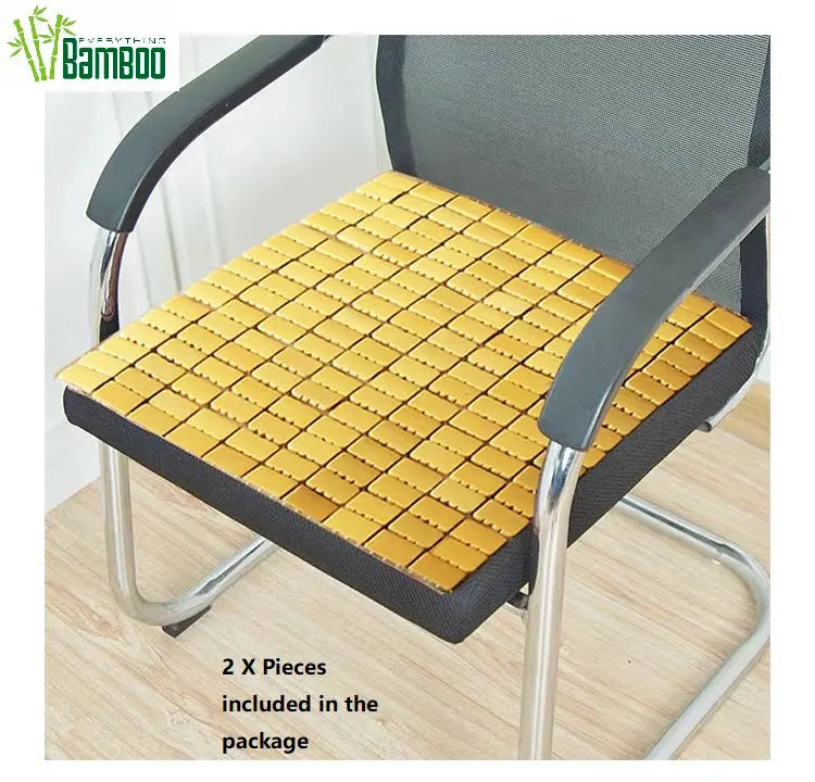 2 Pieces Bamboo Seat Cover Mat Cushion Summer Cool Mat Chair Sofa Car Table Healthy everythingbamboo