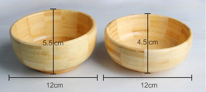 2 Pieces Bamboo Wooden Bowl Kitchen Handmade Children Kids Fruit Rice Bowl everythingbamboo