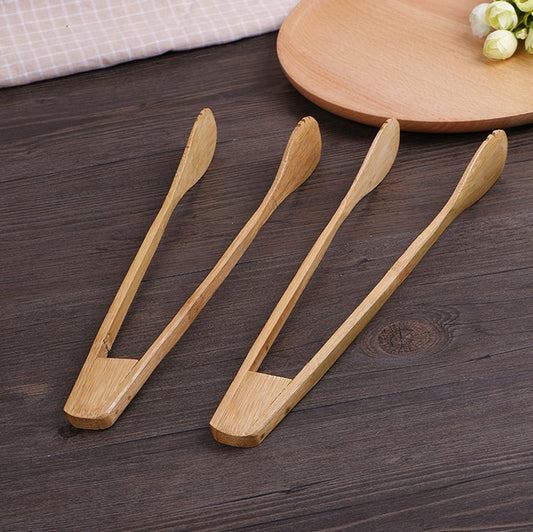 2 Pieces Natural Bamboo Salad Food Tongs Bamboo Food Holder Seafood Tongs Unbranded