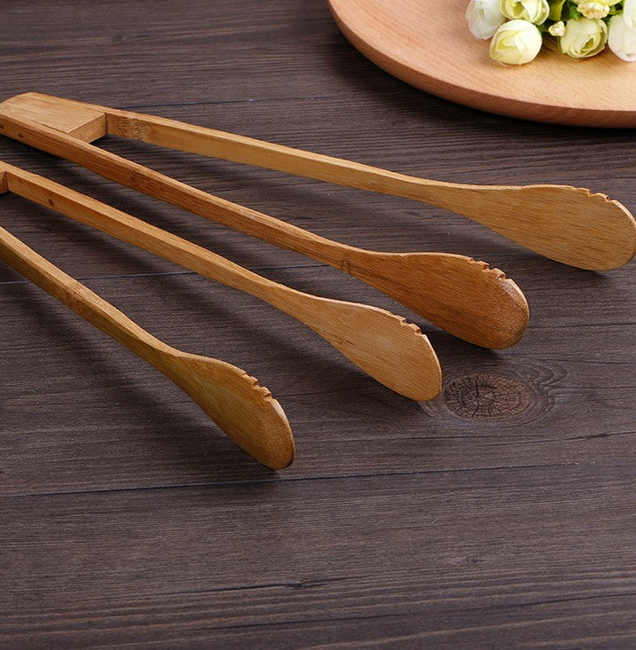 2 Pieces Natural Bamboo Salad Food Tongs Bamboo Food Holder Seafood Tongs Unbranded