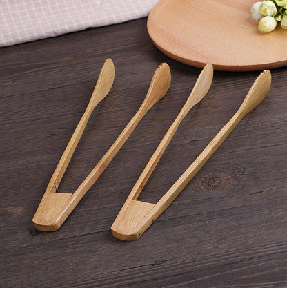 2 Pieces Natural Bamboo Salad Food Tongs Bamboo Food Holder Seafood Tongs Unbranded