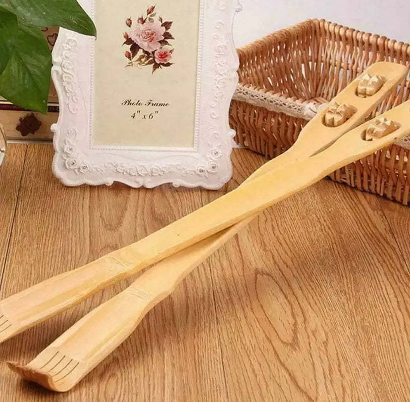 2 pieces Bamboo Wooden Back Scratcher Massage Rolls Long Reach Itchy Relief BMT01 Everything Bamboo