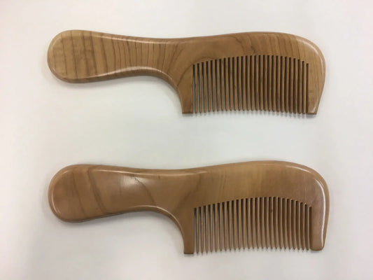 2 x  Natural Peach Wood Comb Anti Static Close Teeth Hair Massage Healthy Comb combland