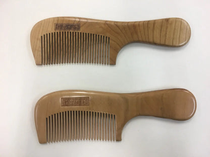 2 x  Natural Peach Wood Comb Anti Static Close Teeth Hair Massage Healthy Comb combland