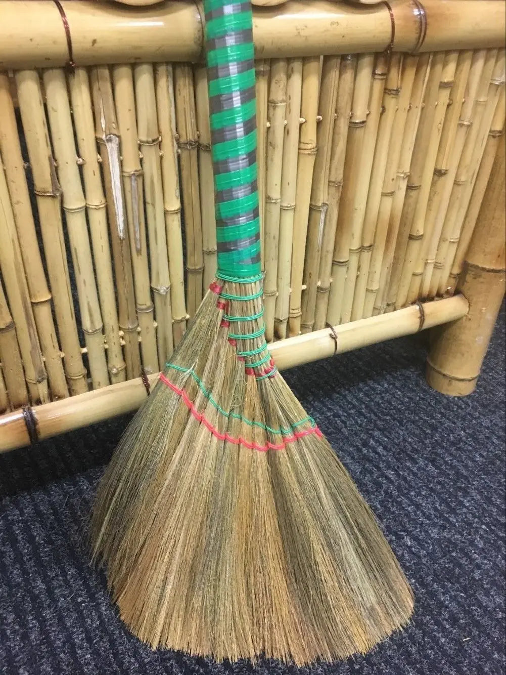 2 x  Natural Straw Grass Handmade Brooms Original Easy Clean Convenient Vietnam