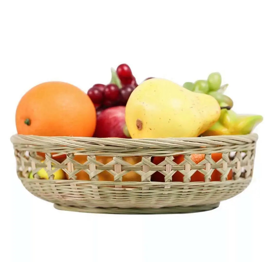 2 x Bamboo Basket Handwoven Handmade Fruit Vegetable Basket Artwork everythingbamboo