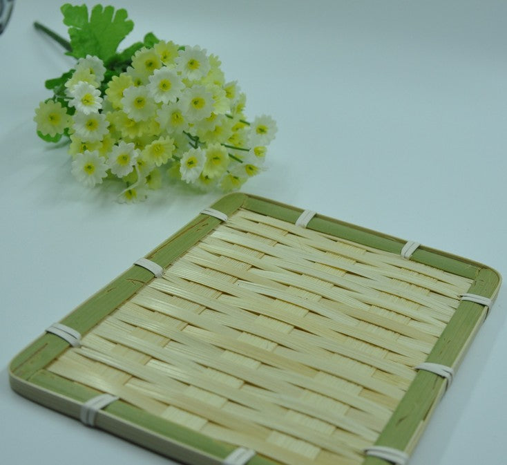 2X Small Bamboo Plates Handmade Food Drinks, Snacks, Fruit Multiple Use Coaster Unbranded