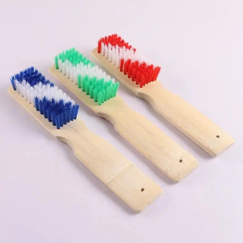 3 Pieces Bamboo Handle BRUSH Cleaning Brush Shoes Floor Wall Clean Multi Use Unbranded