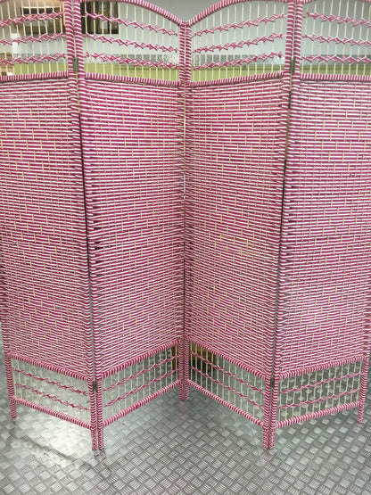 4-Leaf Folding Screen Both Sizes Bamboo Frame Privacy Screen Room Divider everythingbamboo