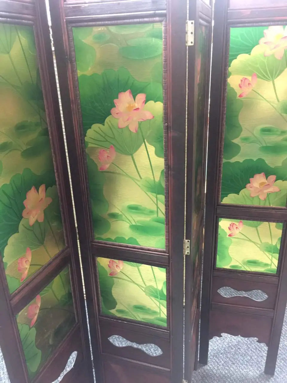 4-Leaf Folding Screen Both Sizes Hardwood Frame Privacy Screen Room Divider everythingbamboo