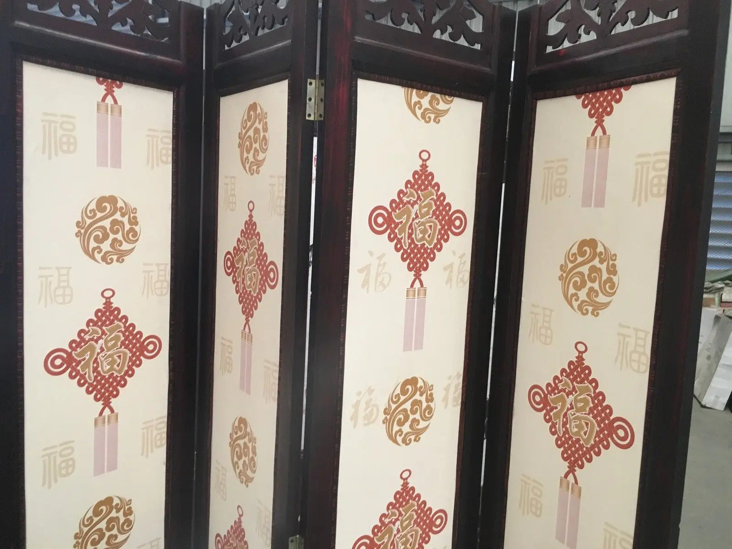 4-Leaf Folding Screen Both Sizes Hardwood Frame Privacy Screen Room Divider everythingbamboo