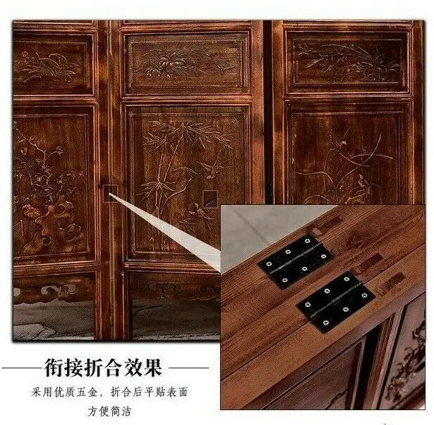 4 Panel Folding Screen Luxury Hardwood Hand-Carved Privacy Screen Room Divider everythingbamboo