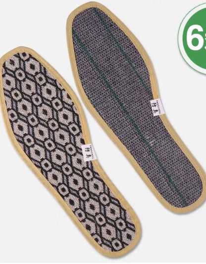 6 Pairs Bamboo Charcoal Fibre Flax Shoe Insole Comfort Dry Anti Odor everythingbamboo