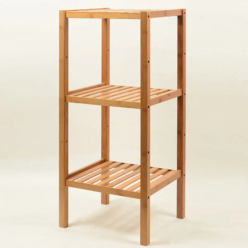 BAMBOO 3-TIER SQUARE STORAGE SHELF BOOK PLANT SHELF MULTIPLE USE STRONG ELEGANT EverythingBamboo