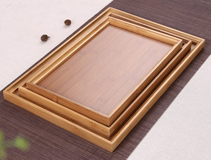 BAMBOO SERVING TRAY Tea Coffee Table Home Cafe Hotel Gift Present New 竹托盘 Everythingbamboo