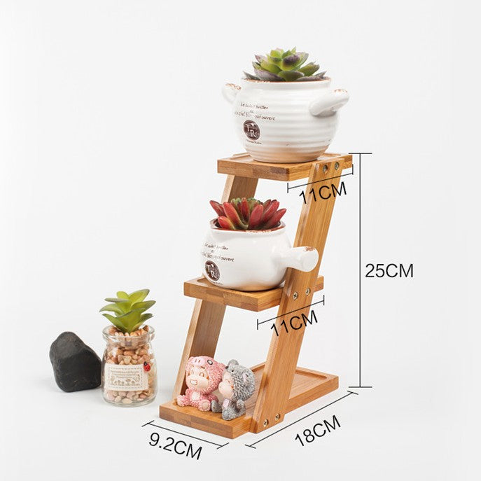 BAMBOO SMALL 3-TIER LADDER SHELF PLANT STAND BATHROOM STORAGE SOAP MULTI USE everythingbamboo