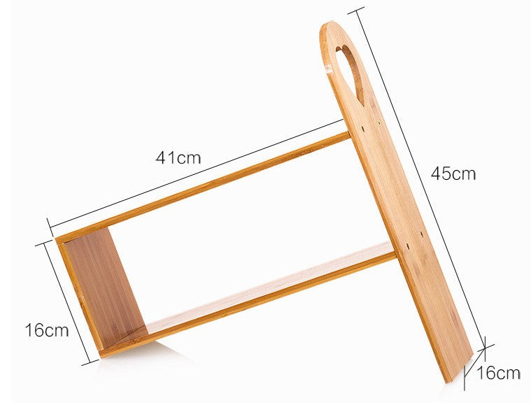 BAMBOO WOODEN ADJUSTABLE TABLE ORGANIZER SHELF MULTIPLE USE ELEGANT TABLE SHELF everythingbamboo