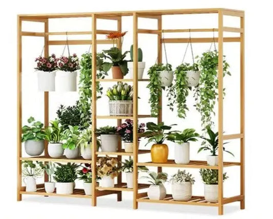 BAMBOO WOODEN SHELF PLANT STAND CLOTHES RACK STORAGE DISPLAY SHELF MULTI USE FREE STANDING LARGE SIZE everythingbamboo