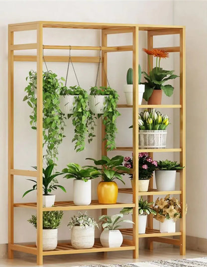 BAMBOO WOODEN SHELF PLANT STAND CLOTHES RACK STORAGE DISPLAY SHELF MULTI USE FREE STANDING LARGE SIZE everythingbamboo