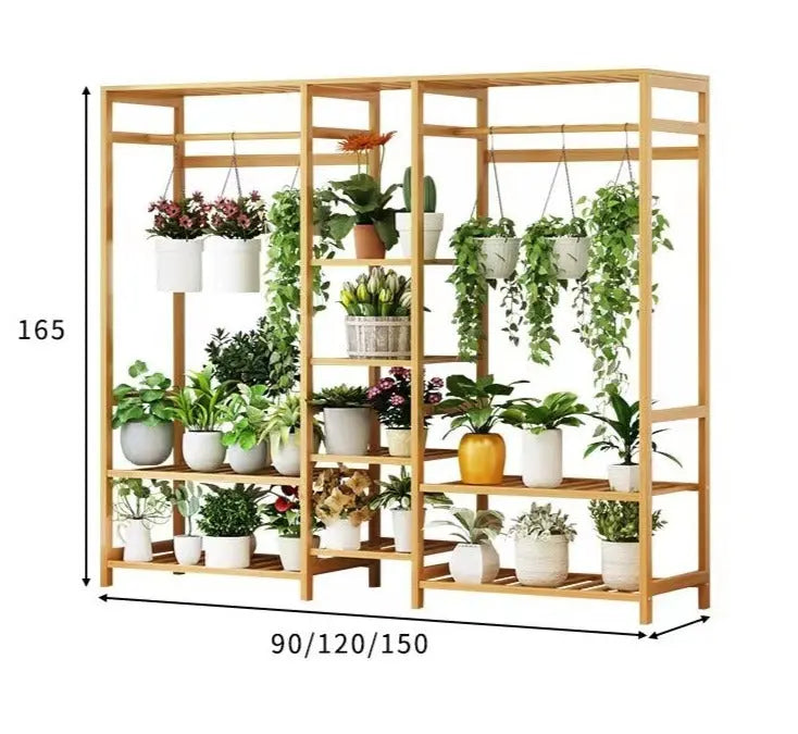 BAMBOO WOODEN SHELF PLANT STAND CLOTHES RACK STORAGE DISPLAY SHELF MULTI USE FREE STANDING LARGE SIZE everythingbamboo