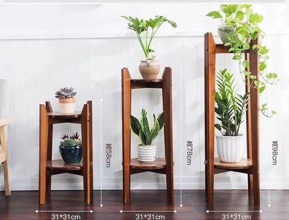 BAMBOO WOODEN SHELF PLANT STAND LADDER ROUND TABLE ANTIQUE STYLE INDOOR OUTDOOR everythingbamboo