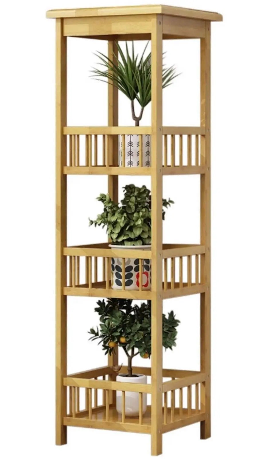 BAMBOO WOODEN SHELF SQUARE PLANT STAND MULTI TIER LADDER STORAGE MULTI USE everythingbamboo